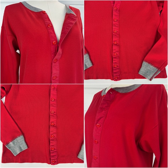 RARE 80s 90s Vtg Ralph Lauren Long Sleeve Red Cotton Shirt M Sporty Retro Preppy - Picture 8 of 8